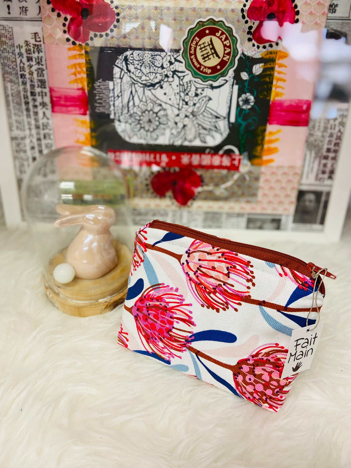 Pochette Upcyclé Fleur Australienne